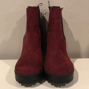 Red heeled boots
